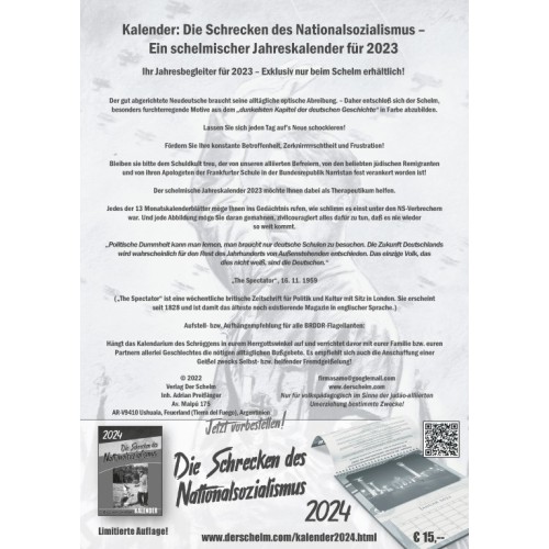 Kalender: Die Schrecken des Nationalsozialismus – 2023